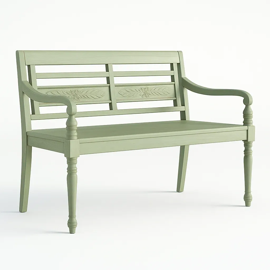 Panchina in legno massello verde chiaro 120x45x90 cm