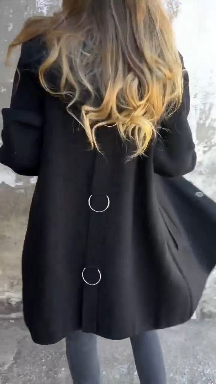 Women's Fashion Long Sleeve Solid Color Hooded Coat - Stylish Casual Outerwear (Available in Light Gray, Green, Orange, Black, Red, Deep Pink, Chocolate, Dark Blue, Brown, Peacock Green)