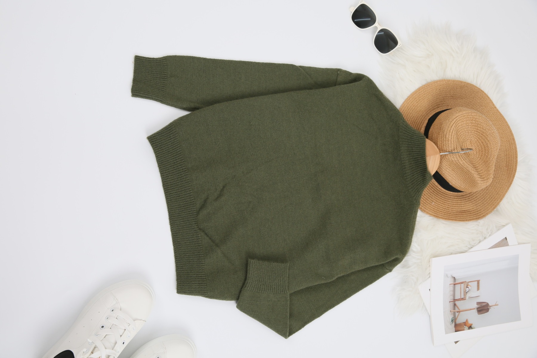 Women's Soft Mock Neck Long Sleeve Relaxed-Fit Knit Sweater - Multi-Color Daily Casual Top