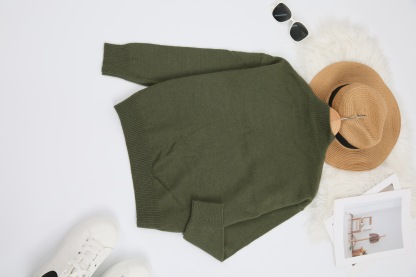 Women's Soft Mock Neck Long Sleeve Relaxed-Fit Knit Sweater - Multi-Color Daily Casual Top