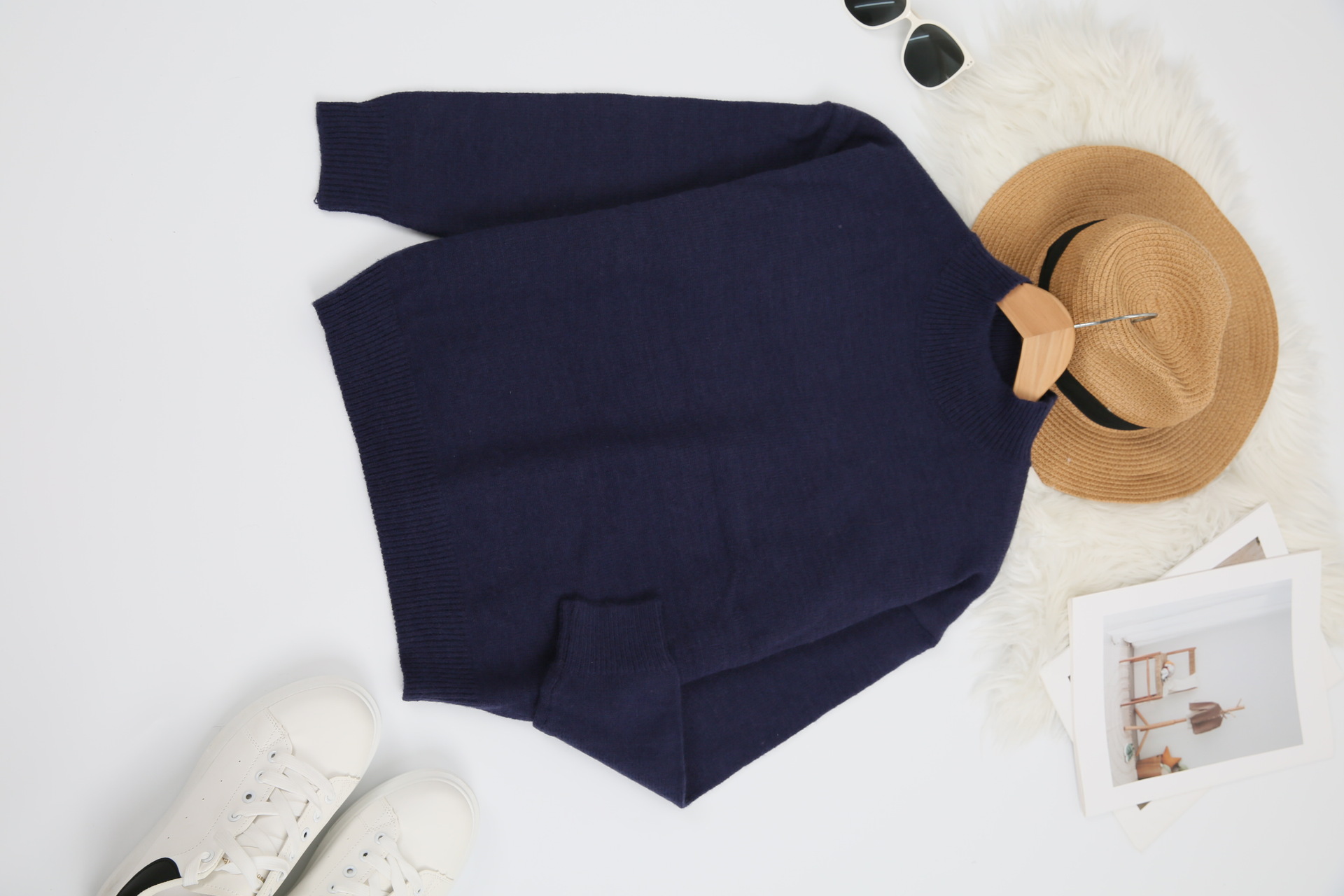 Women's Soft Mock Neck Long Sleeve Relaxed-Fit Knit Sweater - Multi-Color Daily Casual Top