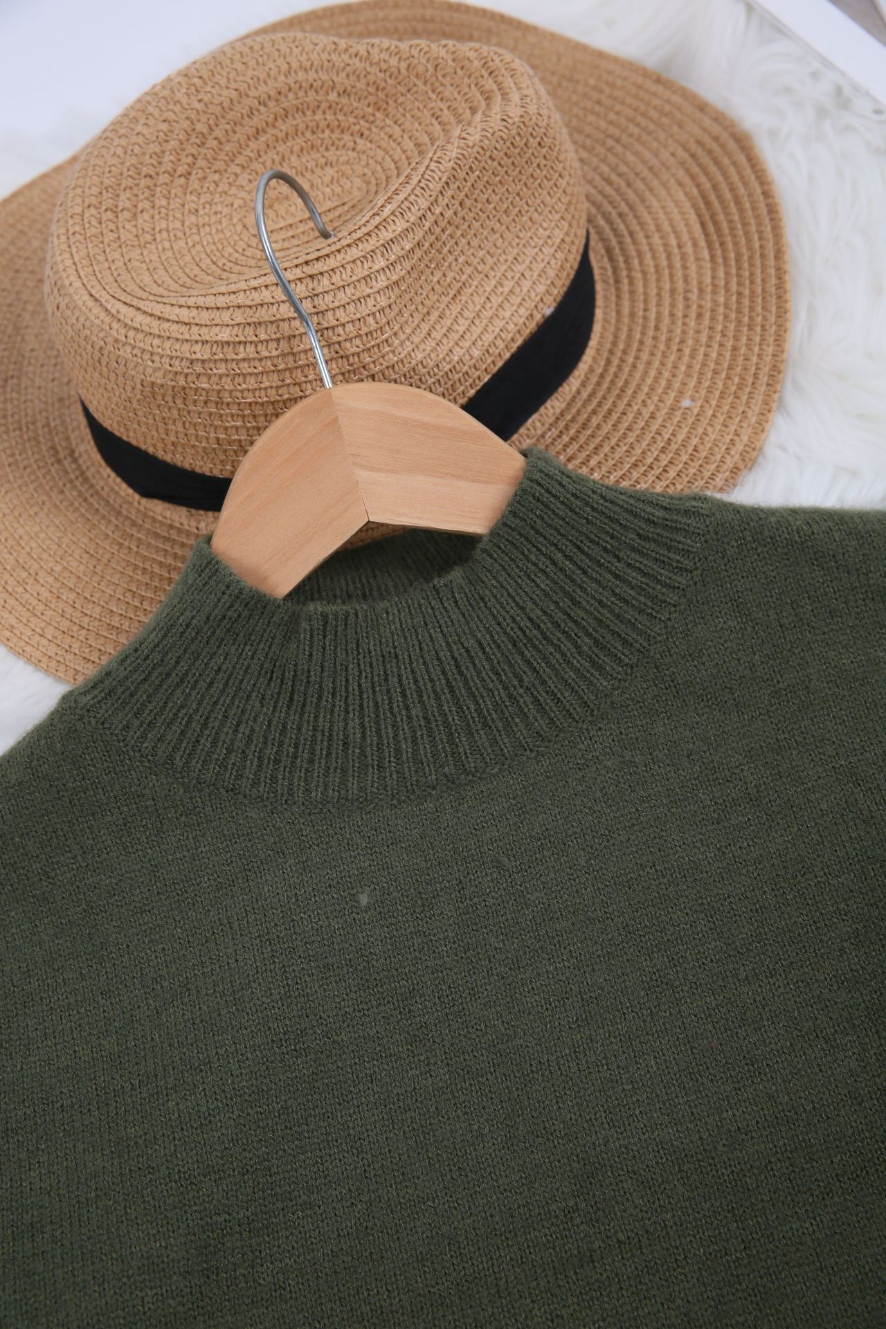 Women's Soft Mock Neck Long Sleeve Relaxed-Fit Knit Sweater - Multi-Color Daily Casual Top