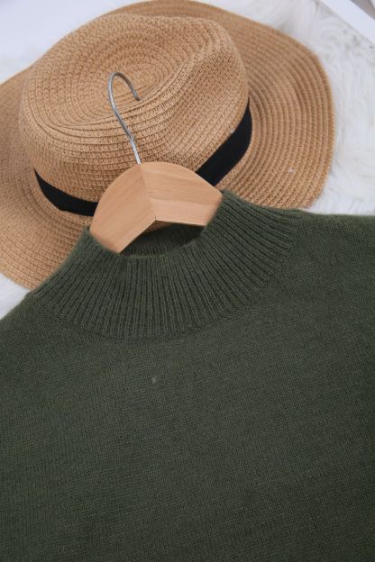 Women's Soft Mock Neck Long Sleeve Relaxed-Fit Knit Sweater - Multi-Color Daily Casual Top