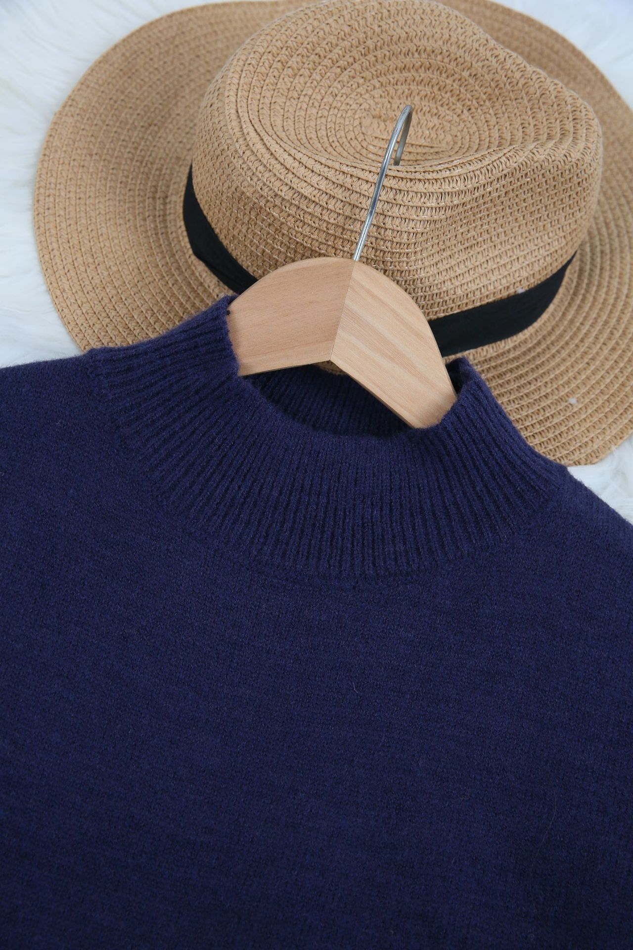 Women's Soft Mock Neck Long Sleeve Relaxed-Fit Knit Sweater - Multi-Color Daily Casual Top