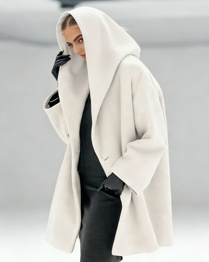 Fashion Lightweight Hooded Solid Color Coat