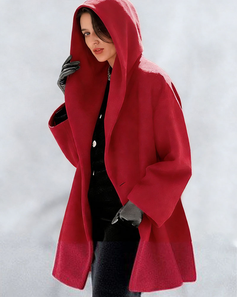 Fashion Lightweight Hooded Solid Color Coat