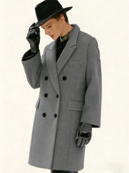 Women's Double Breasted Coat Mid-Length Trench Coat Winter Fashion Outerwear