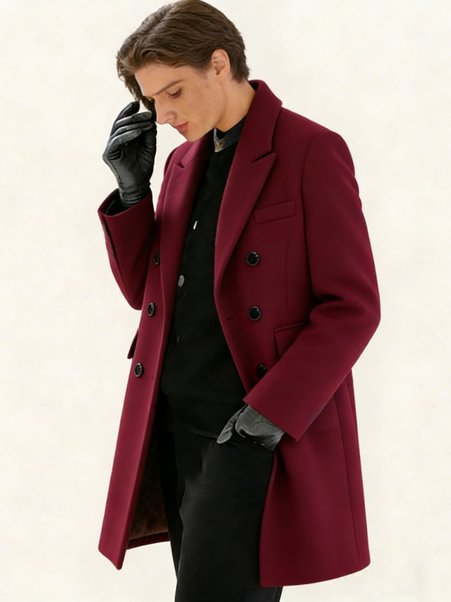 Women's Double Breasted Coat Mid-Length Trench Coat Winter Fashion Outerwear