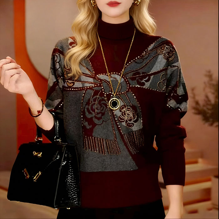 Women's Autumn/Winter Double-Sided Fleece Top with Stylish Print and Loose Fit, Perfect for Layering