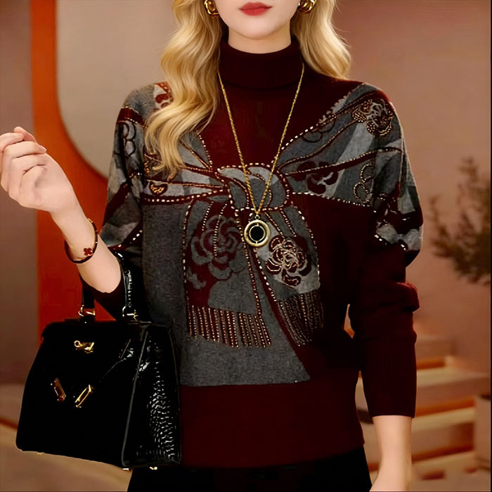 Women's Autumn/Winter Double-Sided Fleece Top with Stylish Print and Loose Fit, Perfect for Layering