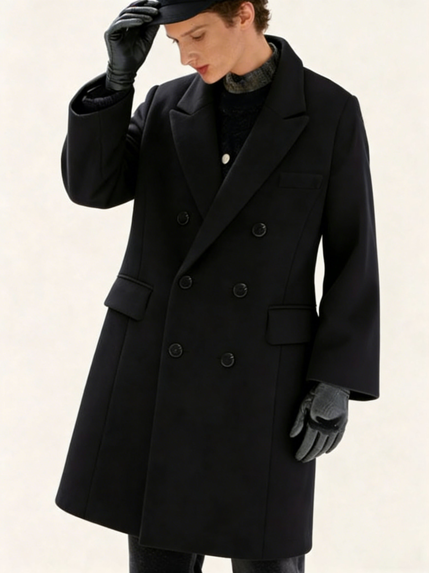 Women's Double Breasted Coat Mid-Length Trench Coat Winter Fashion Outerwear