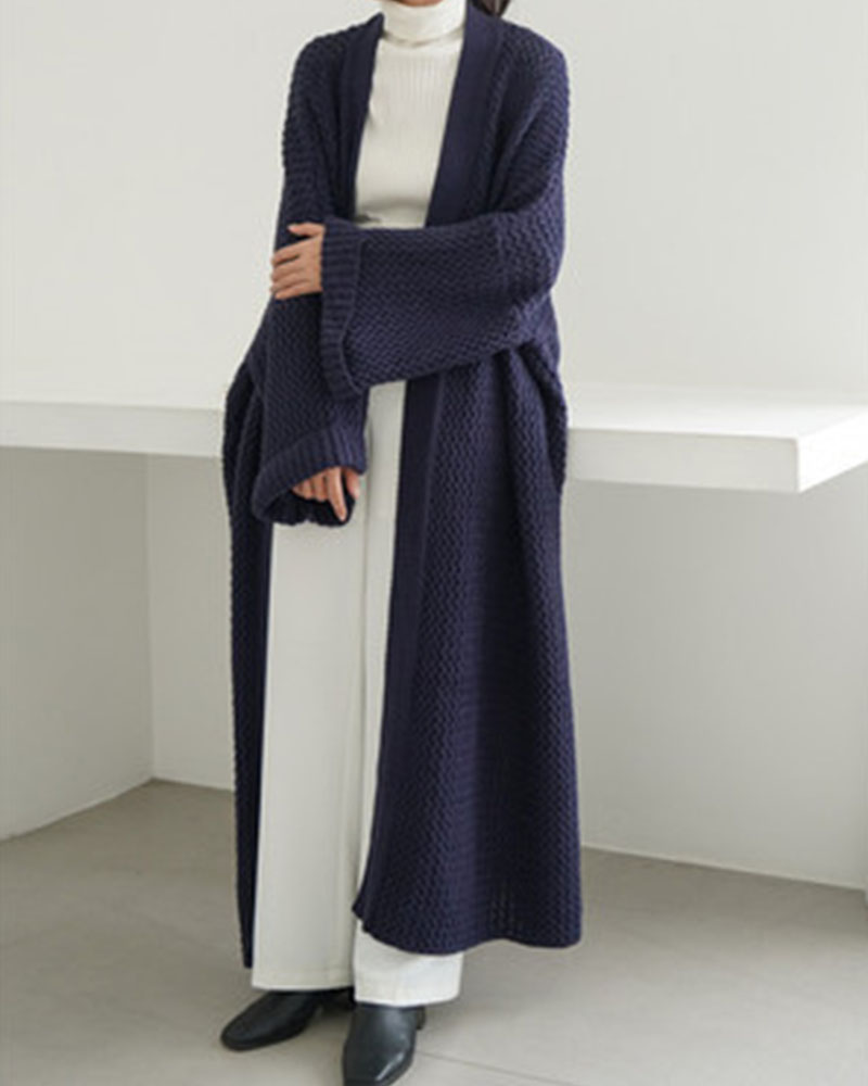 Women's Autumn And Winter Loose Long Knitted Cardigan
