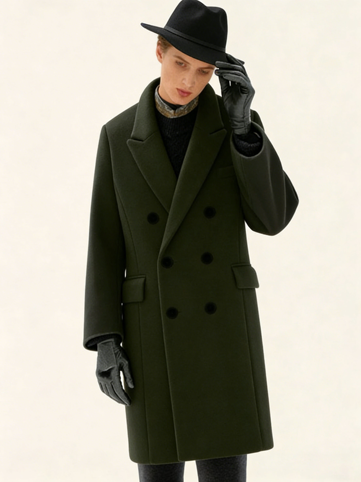 Women's Double Breasted Coat Mid-Length Trench Coat Winter Fashion Outerwear