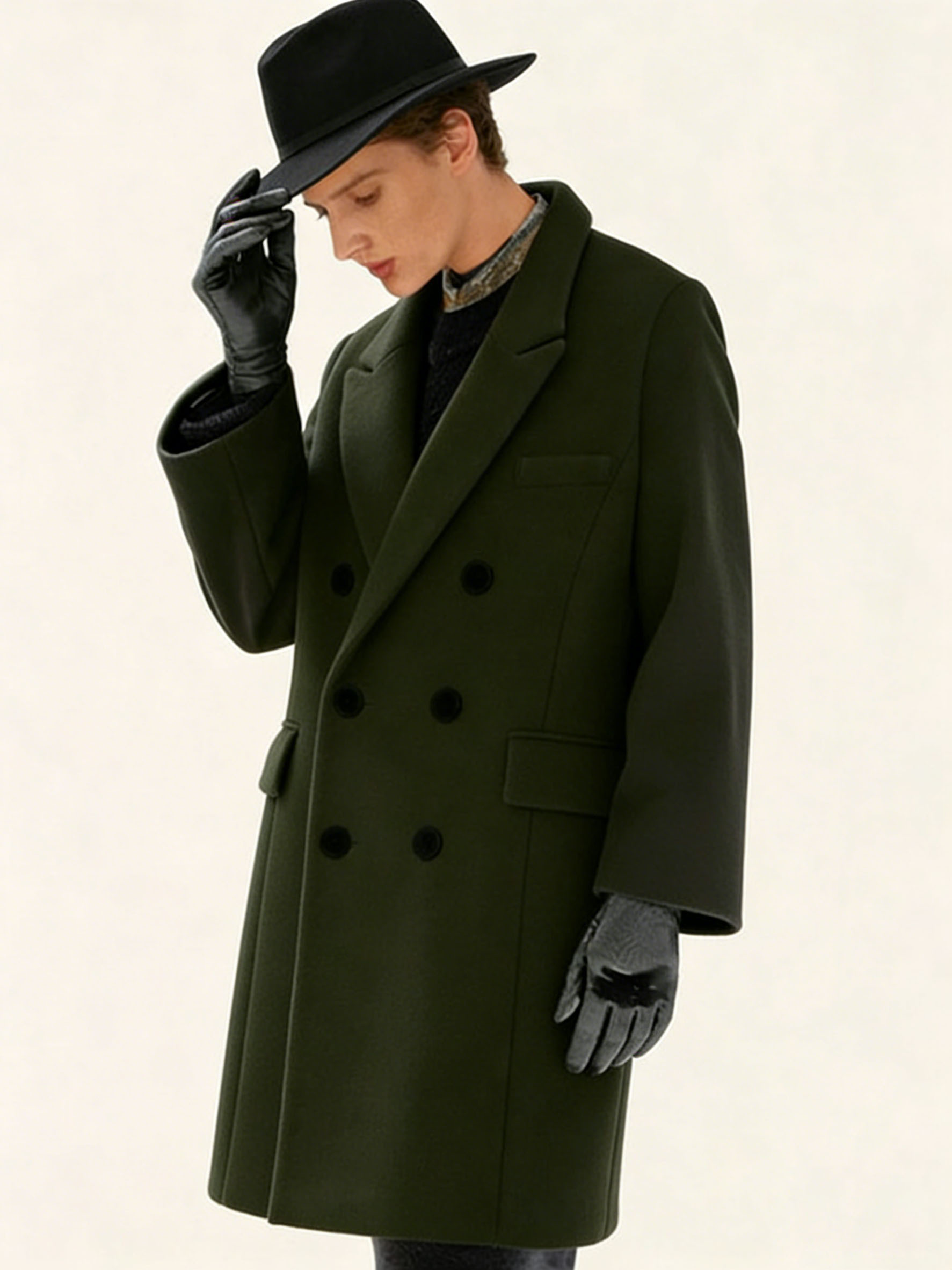 Women's Double Breasted Coat Mid-Length Trench Coat Winter Fashion Outerwear