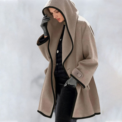 Fashion Hooded Solid Color Coat