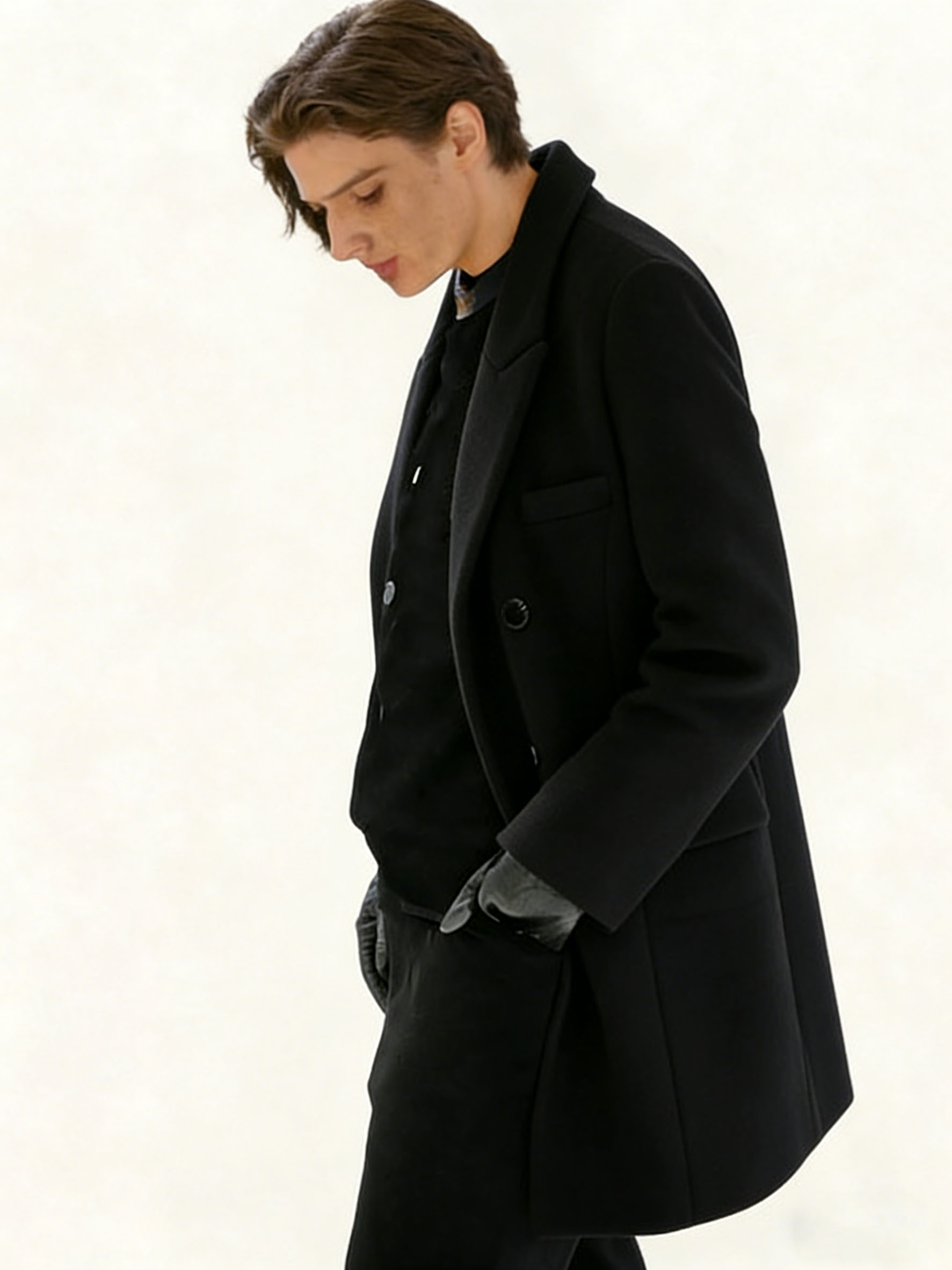 Women's Double Breasted Coat Mid-Length Trench Coat Winter Fashion Outerwear