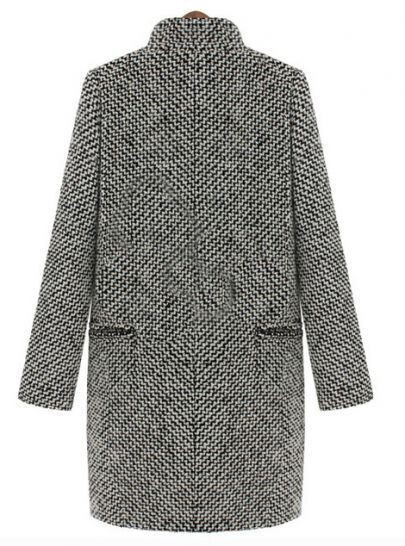 Women's Houndstooth Coat Slim Fit Coat