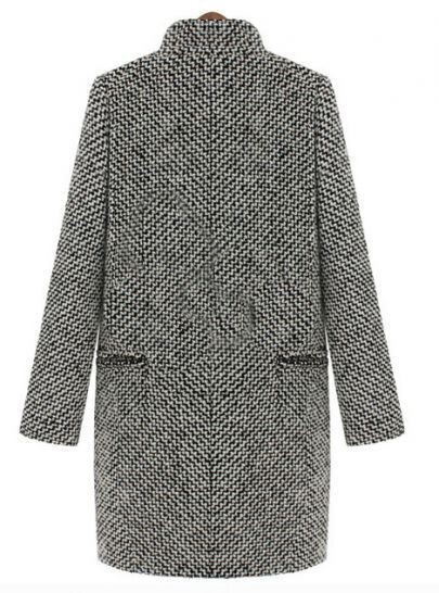Women's Houndstooth Coat Slim Fit Coat