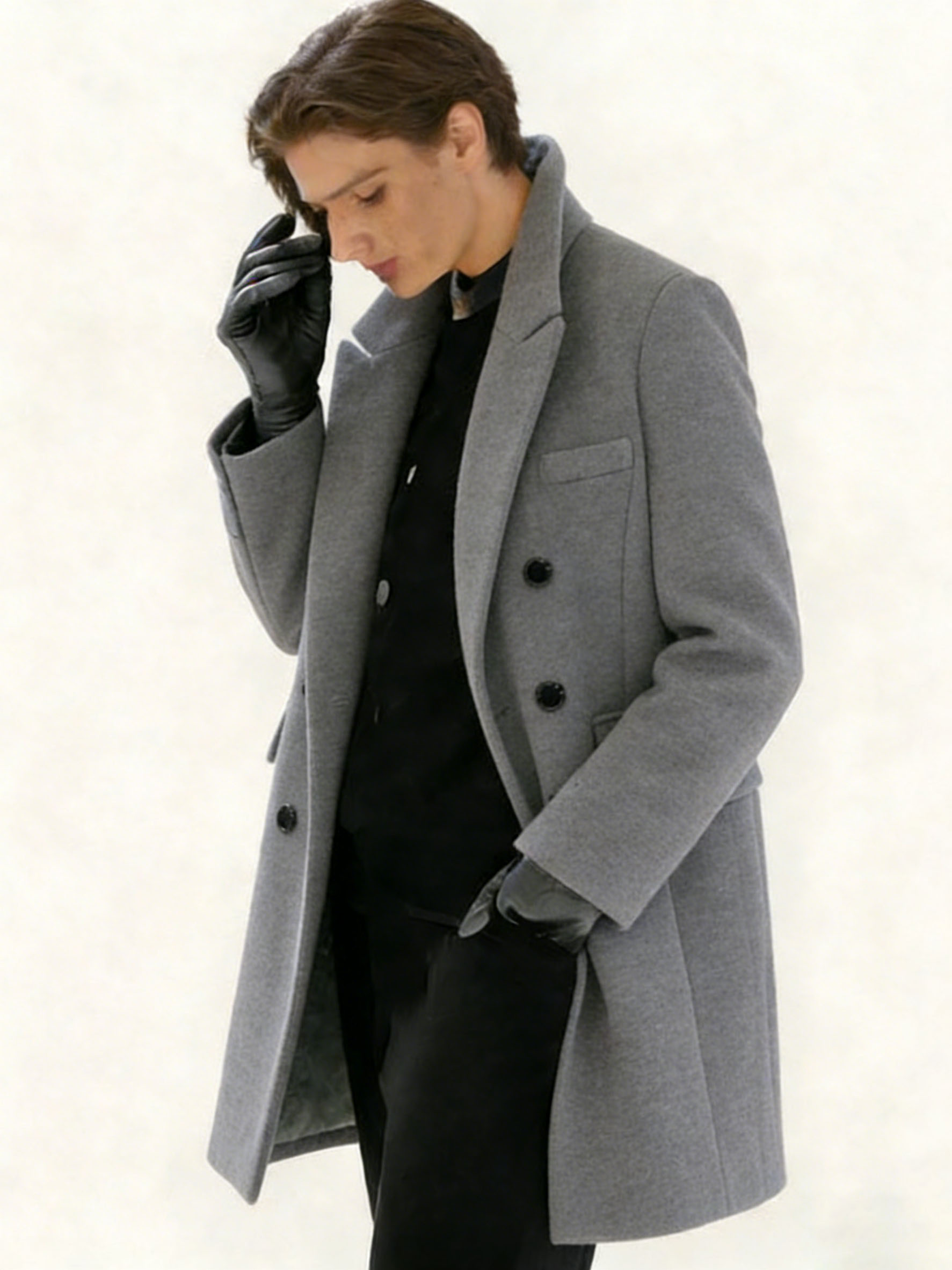 Women's Double Breasted Coat Mid-Length Trench Coat Winter Fashion Outerwear