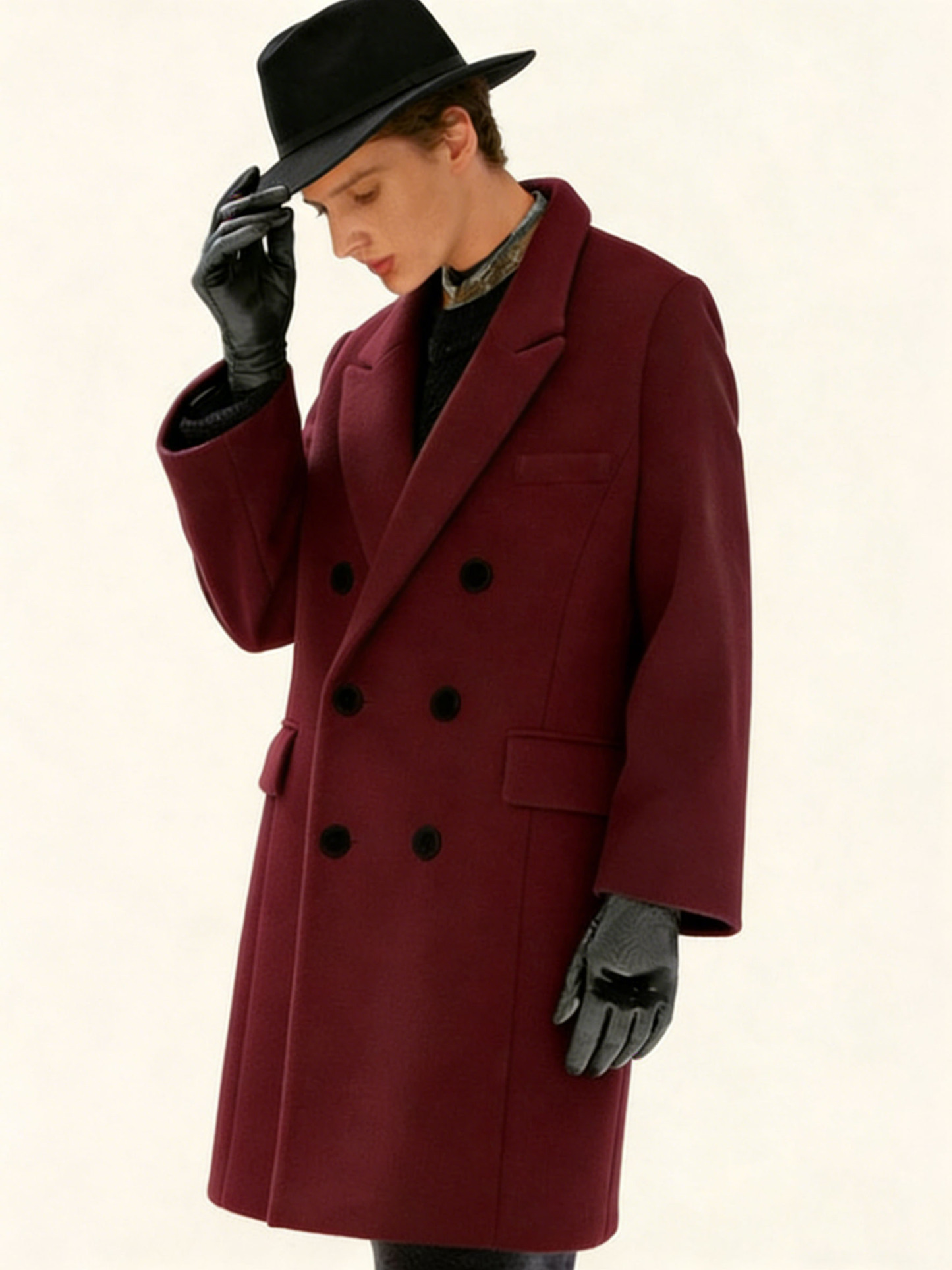 Women's Double Breasted Coat Mid-Length Trench Coat Winter Fashion Outerwear