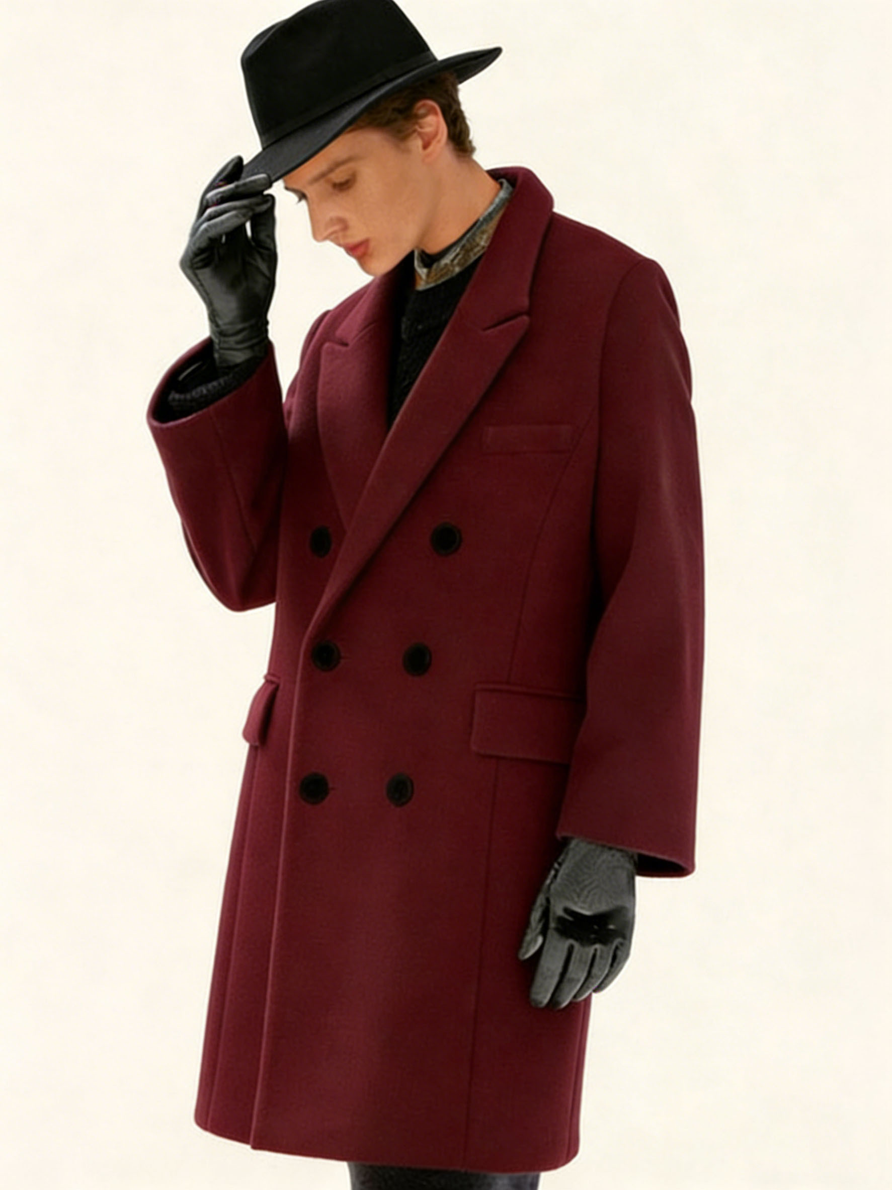 Women's Double Breasted Coat Mid-Length Trench Coat Winter Fashion Outerwear