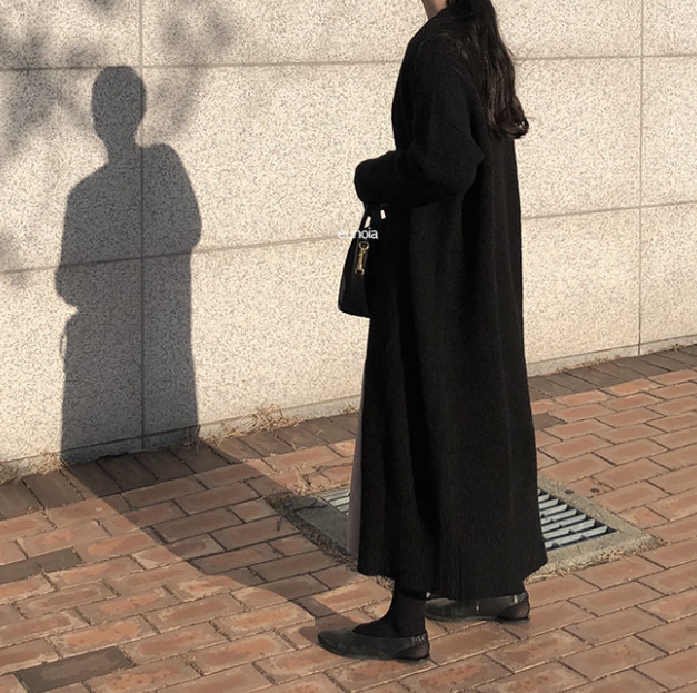 Long Knit Cardigan Over Knee Loose Sweater Jacket