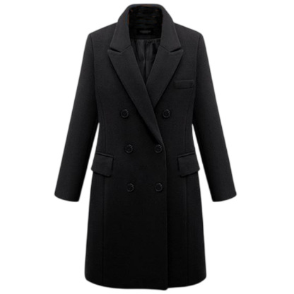 Women's Double Breasted Coat Mid-Length Trench Coat Winter Fashion Outerwear