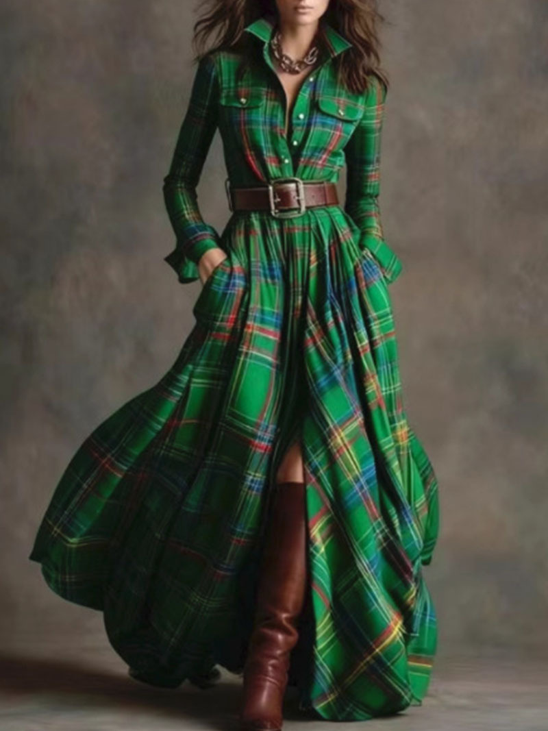 Plaid Belted Maxi Shirt Dress – Your New Winter Favorite