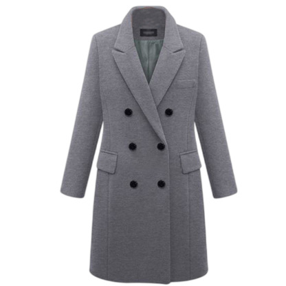 Women's Double Breasted Coat Mid-Length Trench Coat Winter Fashion Outerwear