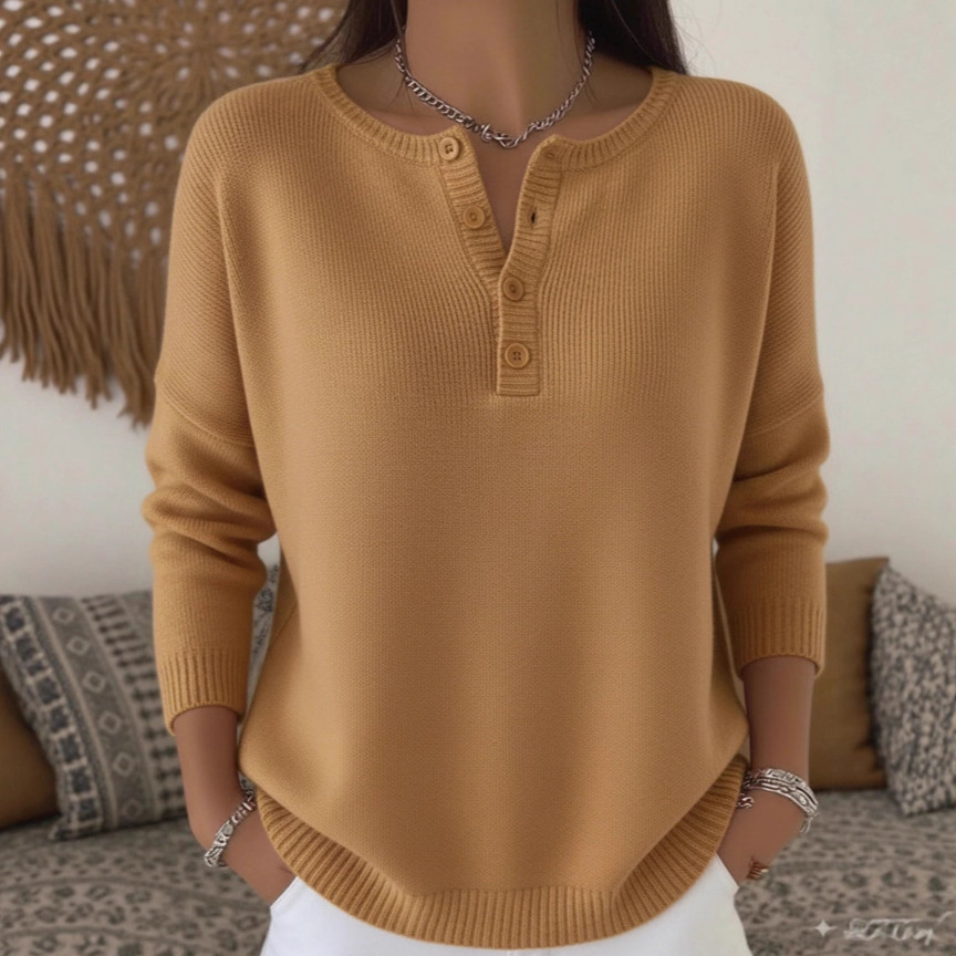 Women's 2025 New Style Knit Sweater Button V-Neck Coat - Autumn Winter Solid Color Loose Casual Fashion Women's Top (Available in Pink/Burgundy/Dark Brown/Khaki/Black/White/Army Green)