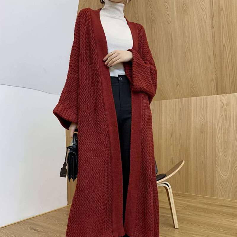 Women's Autumn And Winter Loose Long Knitted Cardigan