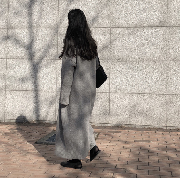 Long Knit Cardigan Over Knee Loose Sweater Jacket