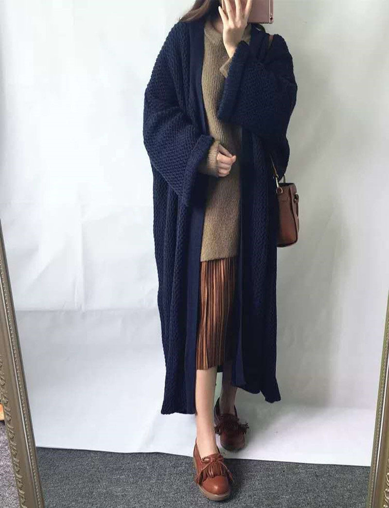 Women's Autumn And Winter Loose Long Knitted Cardigan