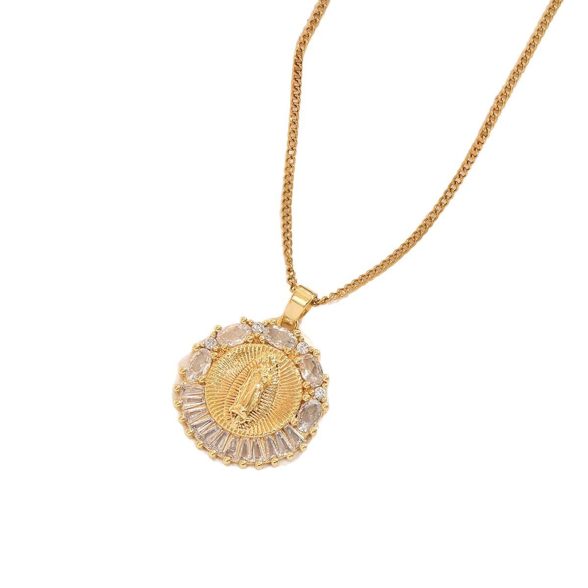 Naszyjnik ze stali nierdzewnej z wizerunkiem Matki Boskiej