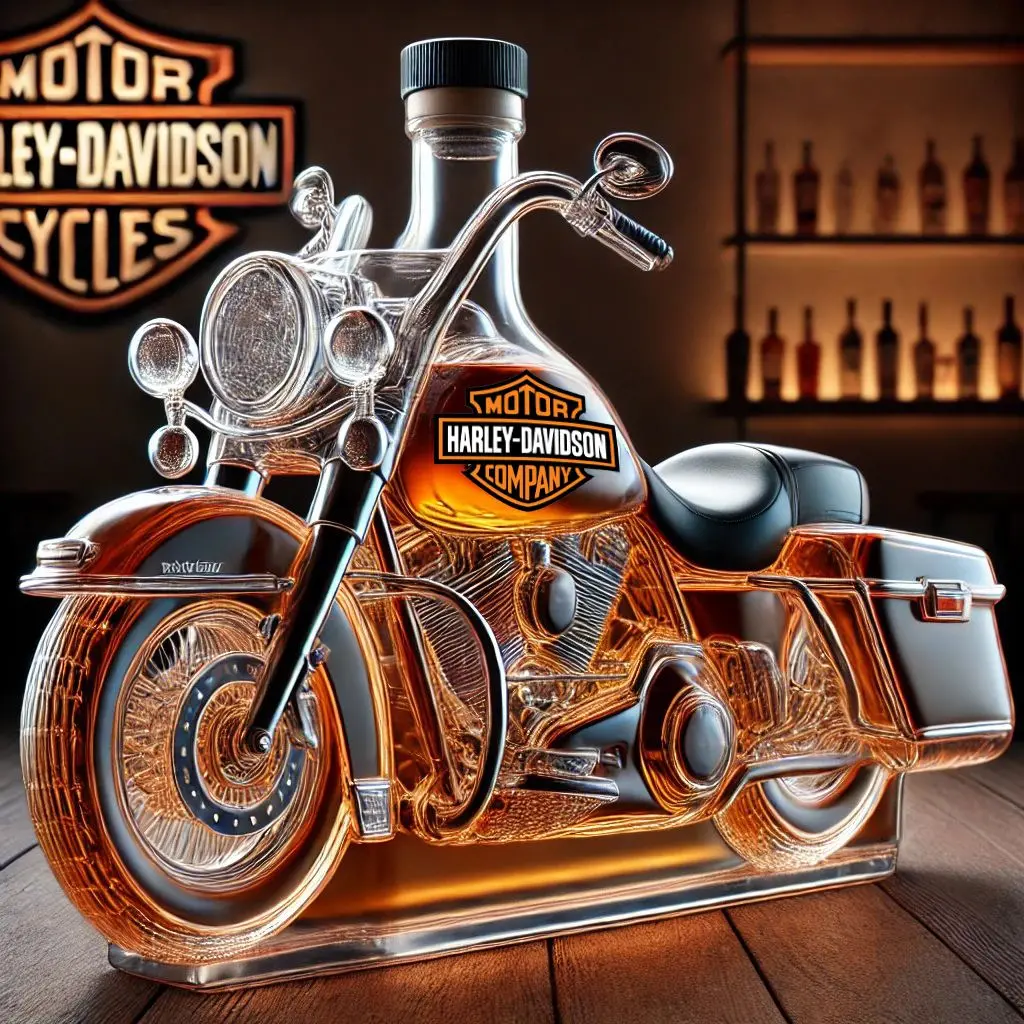 🚗Kreatywna szklana butelka Ciekawa butelka whisky Szklana butelka w stylu motocyklowym