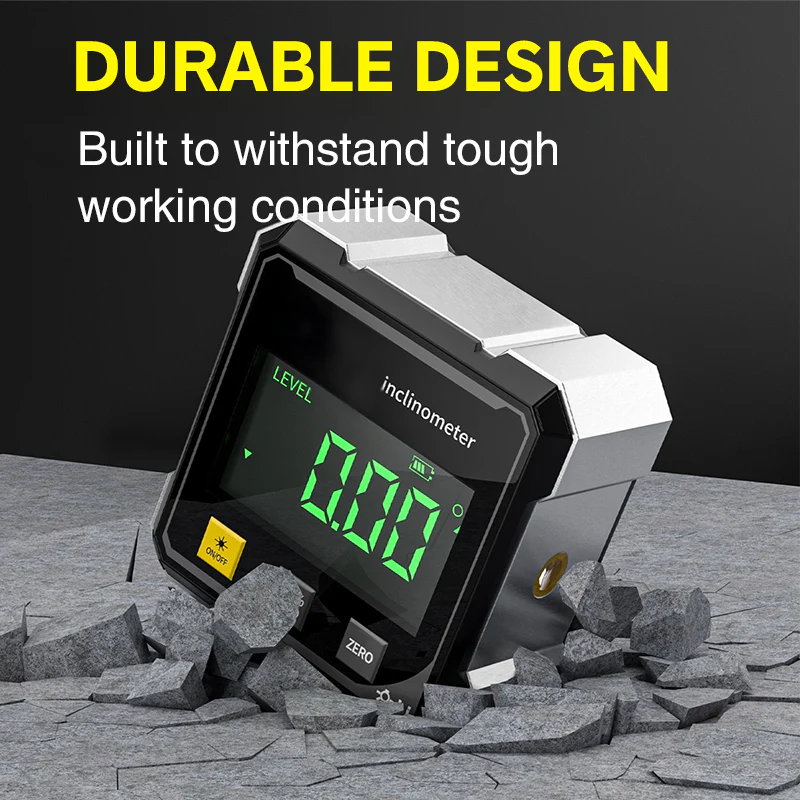 🧰Magnetyczny poziomy kątomierz, mini laserowy kątomierz, cyfrowy wyświetlacz inklinometra