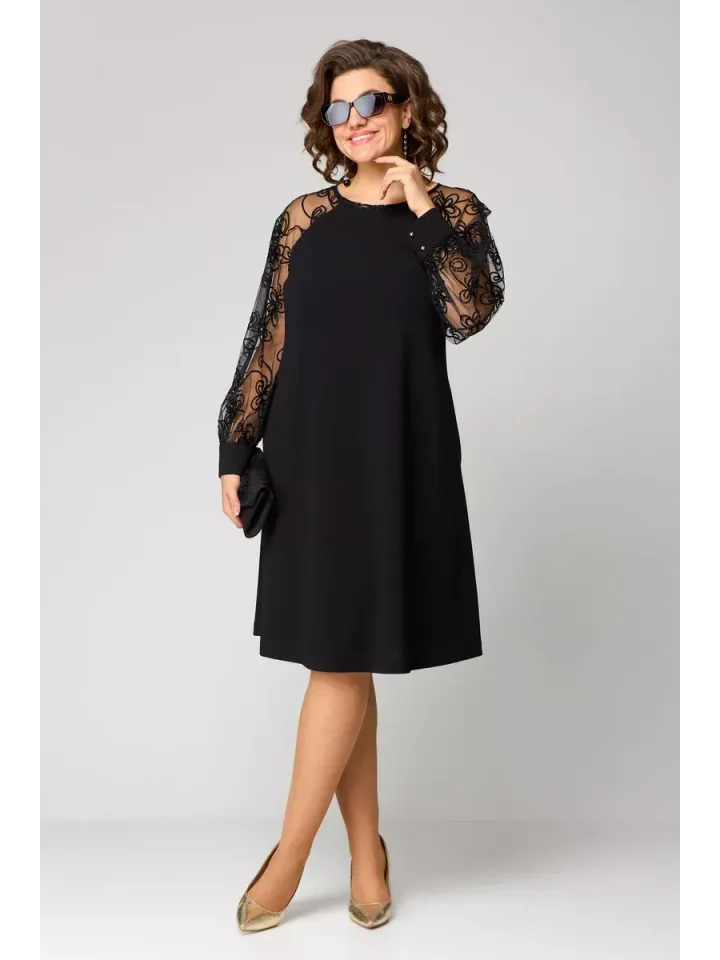 👑[S-5XL]👗Elegancka czarna seksowna koronkowa sukienka