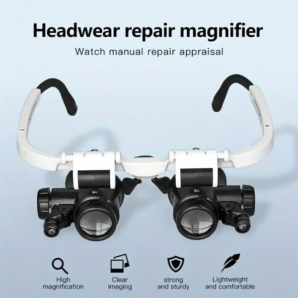 🎁👓8x 15x 23x Fejre Való Nagyító LED-es Fejpánttal