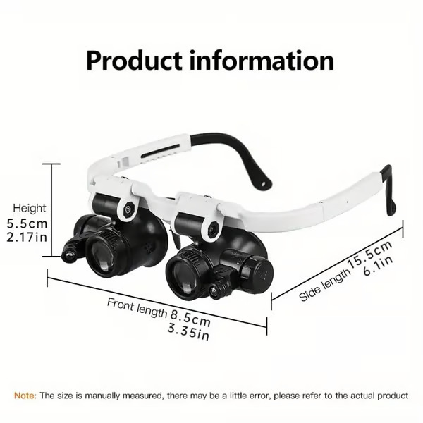 🎁👓8x 15x 23x Fejre Való Nagyító LED-es Fejpánttal