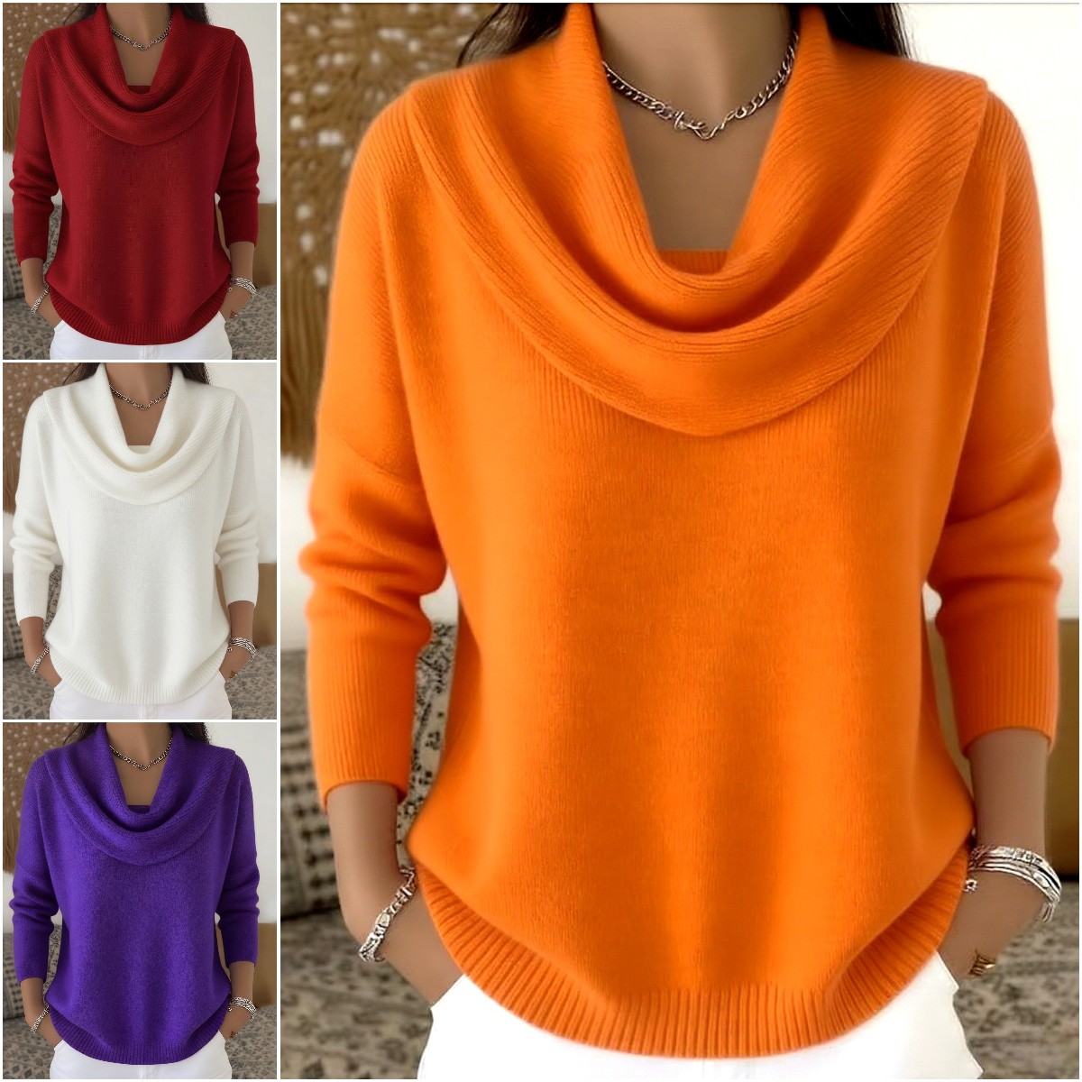 🔥【S-3XL】Ősz/Tél 2025 új, egyszínű hosszú ujjú pulóver