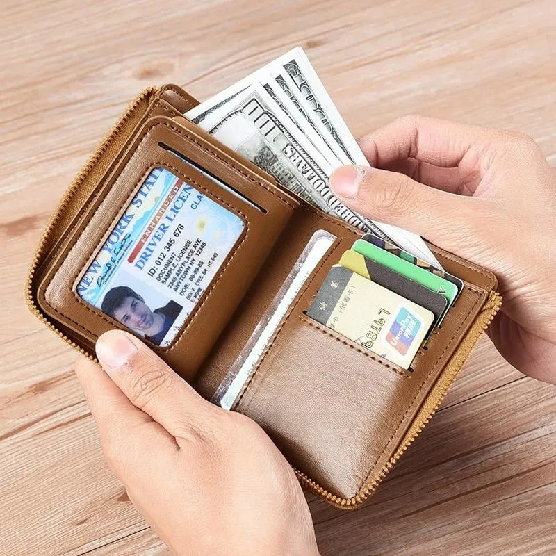 Мъжки портфейл с цип (RFID защитен)