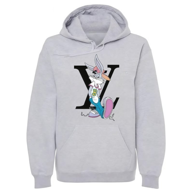 Unisex Vibrant Bunny & Logo Graphic Hoodie – Soft Casual Street Style Top for Spring & Autumn street fall outfits,streetwear,y2k clothing,2000s outfits,outfits men,kpop demon hunters merch-teelabpro