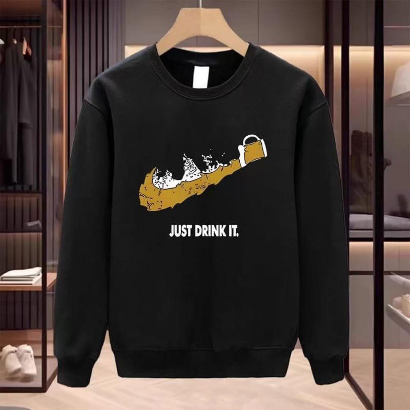 American Style Trendy Autumn Winter Men’s Crew Neck Sweatshirt – Casual Long Sleeve Pullover Plus Size Top-teelabpro