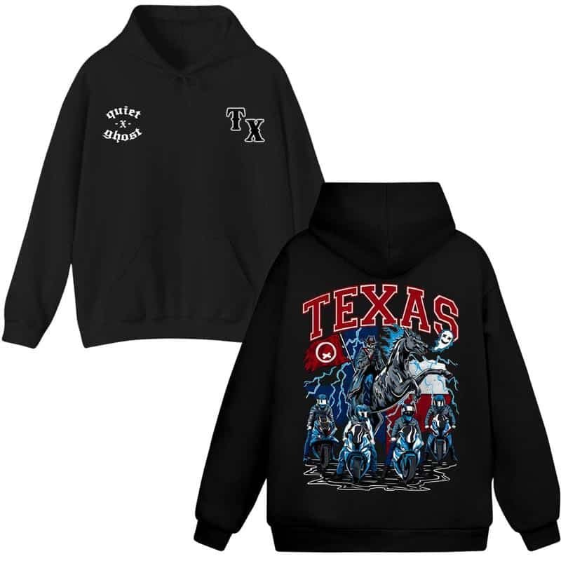 Texas Hoodie Quiet X Ghost, Texas Racing Hoodie, Unisex Hoodie, Gift For Him, Gift For Her Sweaters Tops Underwear Pullover-teelabpro