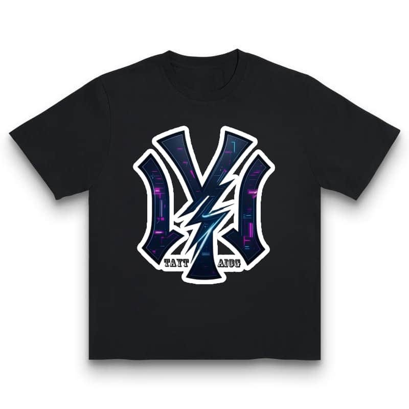 New Unisex Round-Neck T-Shirt – 100% Cotton Vibrant Lightning Logo Soft Casual Crewneck for Men’s Spring Summer Street Style street,graphic t-shirts,graphic tee,t shirts,oversized tshirt,shirts men,men’s graphic tees-teelabpro