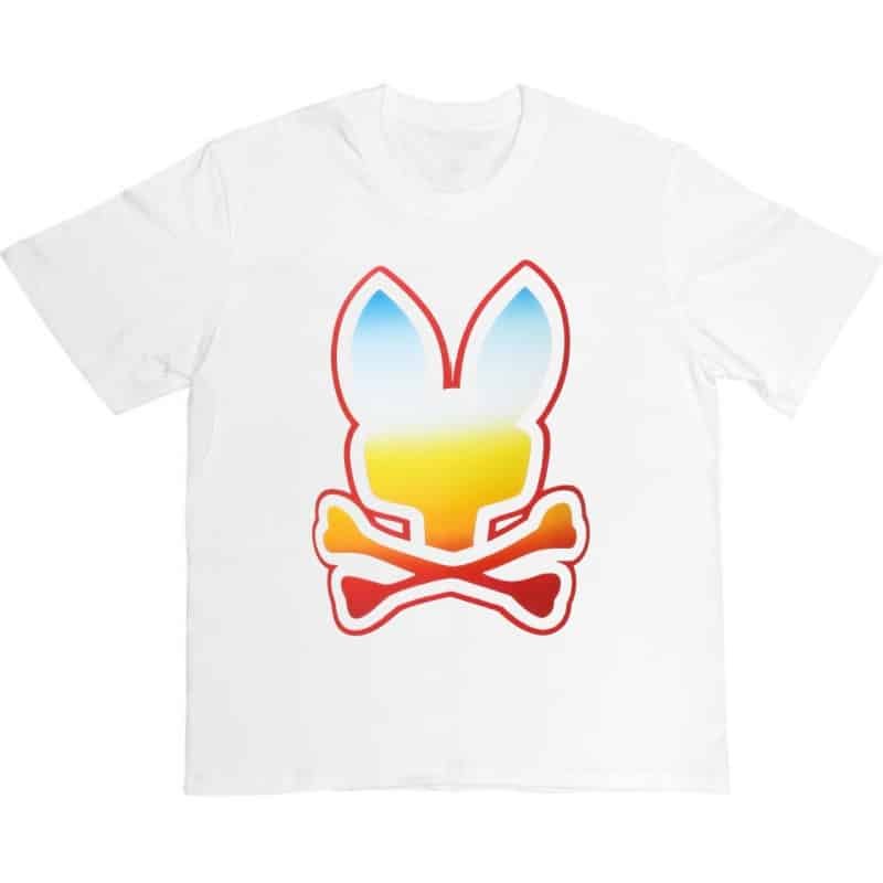 Unisex Vibrant Gradient Skull Rabbit Graphic Crewneck T-Shirt – 100% Cotton Spring Summer Men’s Street Style Tee street,graphic t-shirts,graphic tee,t shirts,oversized tshirt,shirts men,men’s graphic tees-teelabpro