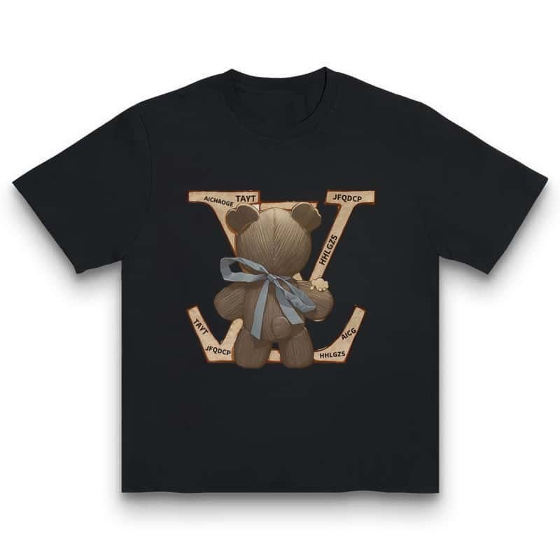 Vibrant Teddy Bear Logo Unisex T-Shirt – 100% Cotton Casual Crewneck for Men’s Spring Summer Street Style street,graphic t-shirts,graphic tee,t shirts,oversized tshirt,shirts men,men’s graphic tees-teelabpro