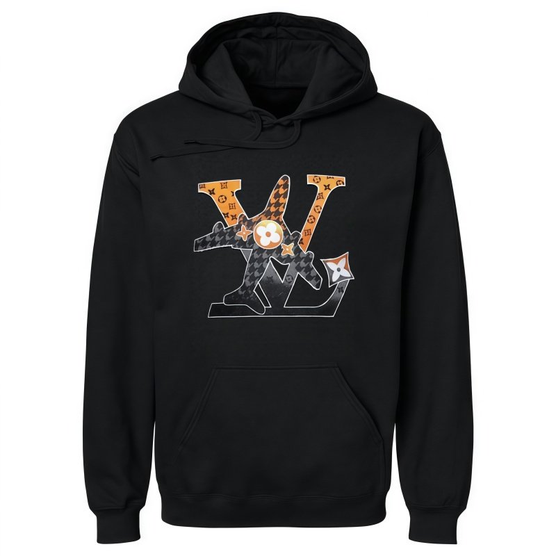 Trendy Black Hooded Sweatshirt – Vibrant Graphic, Fits Hooded Sweatshirt Styles