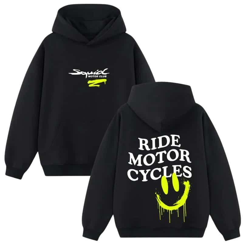 Rede Motor Cycles Hoodie, Squid Motor Club, Graphic Hoodies, Motorcycle Hoodie, Hoodies For Men, Gift For Men, Him, Husband, Menswear fall outfits,streetwear,y2k clothing Graphic Hoodie Classic Cotton-teelabpro