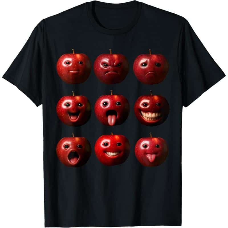 Apples are not the only fruit Unisex Vibrant Funny Apple Emoji Graphic Crewneck T-Shirt – 100% Cotton Spring Summer Men’s Street Style Tee street,graphic t-shirts,graphic tee,t shirts,oversized tshirt,shirts men,men’s graphic tees-teelabpro